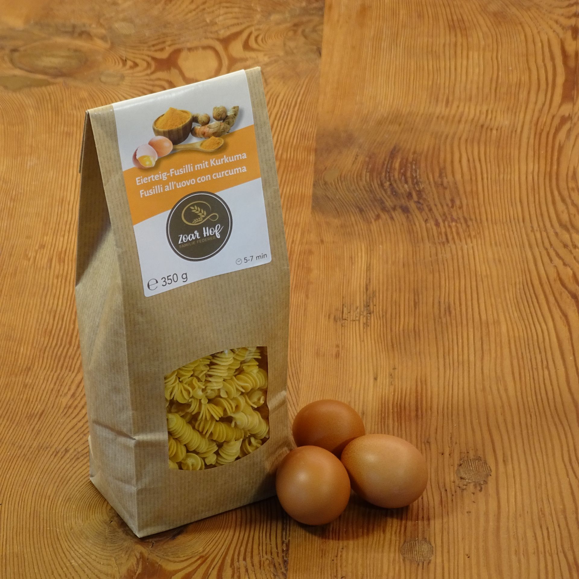 Eierteigfusilli Kurkuma