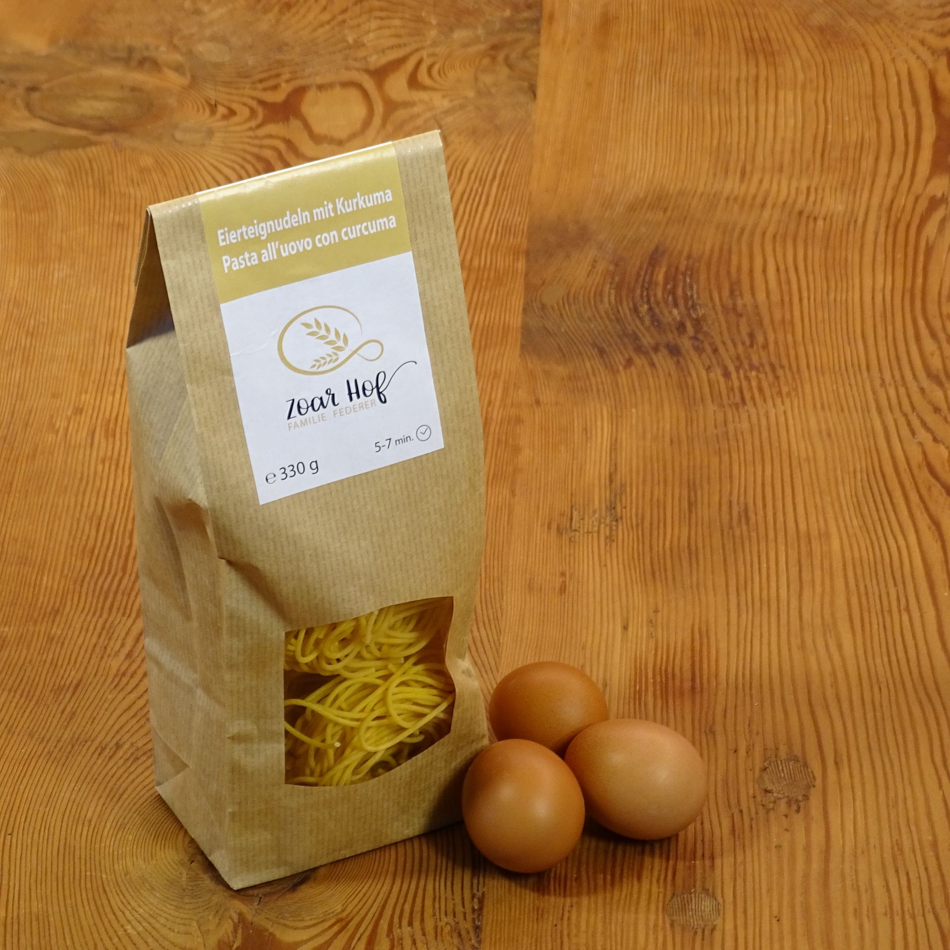 Eierteigspaghetti Kurkuma