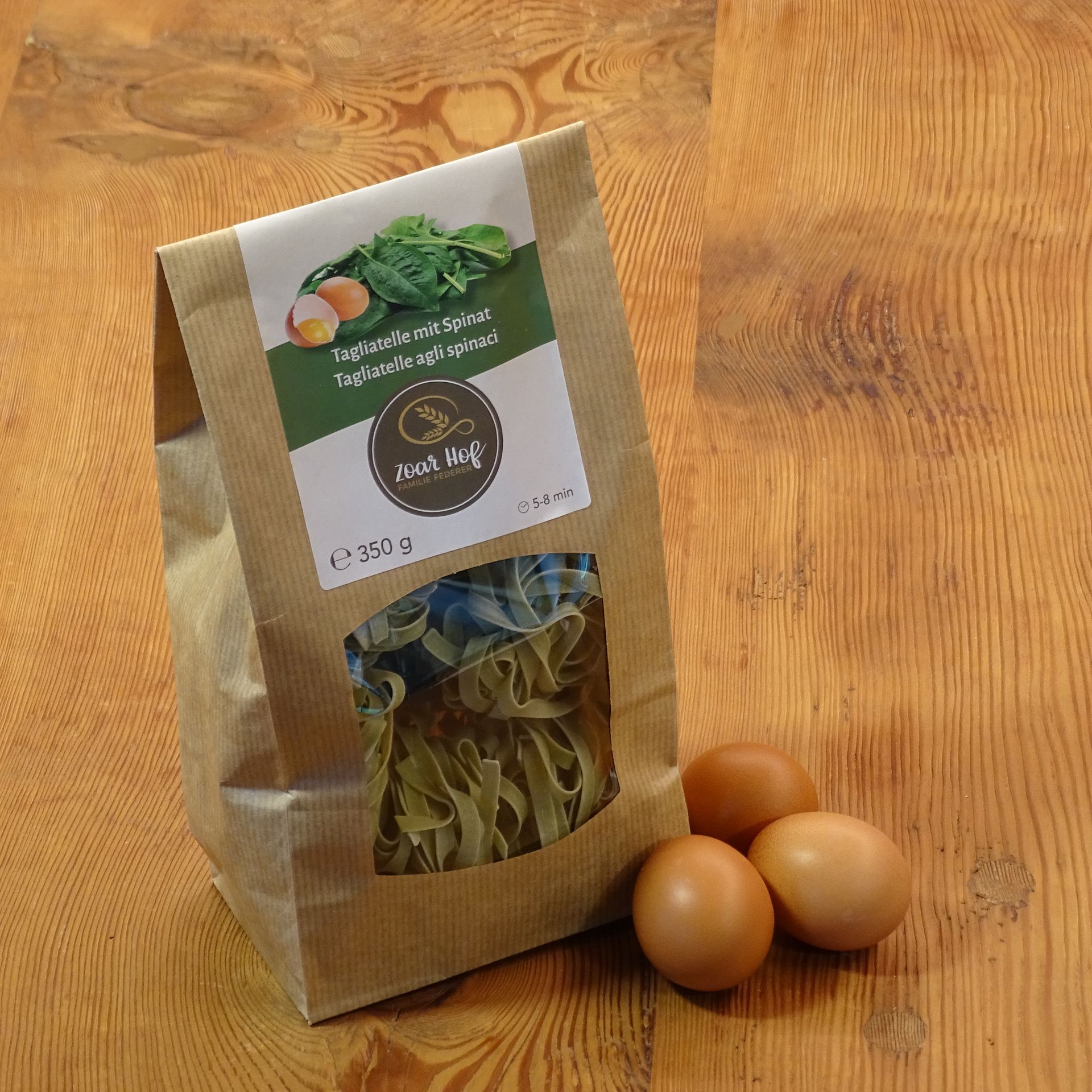 Eierteigtagliatelle Spinat