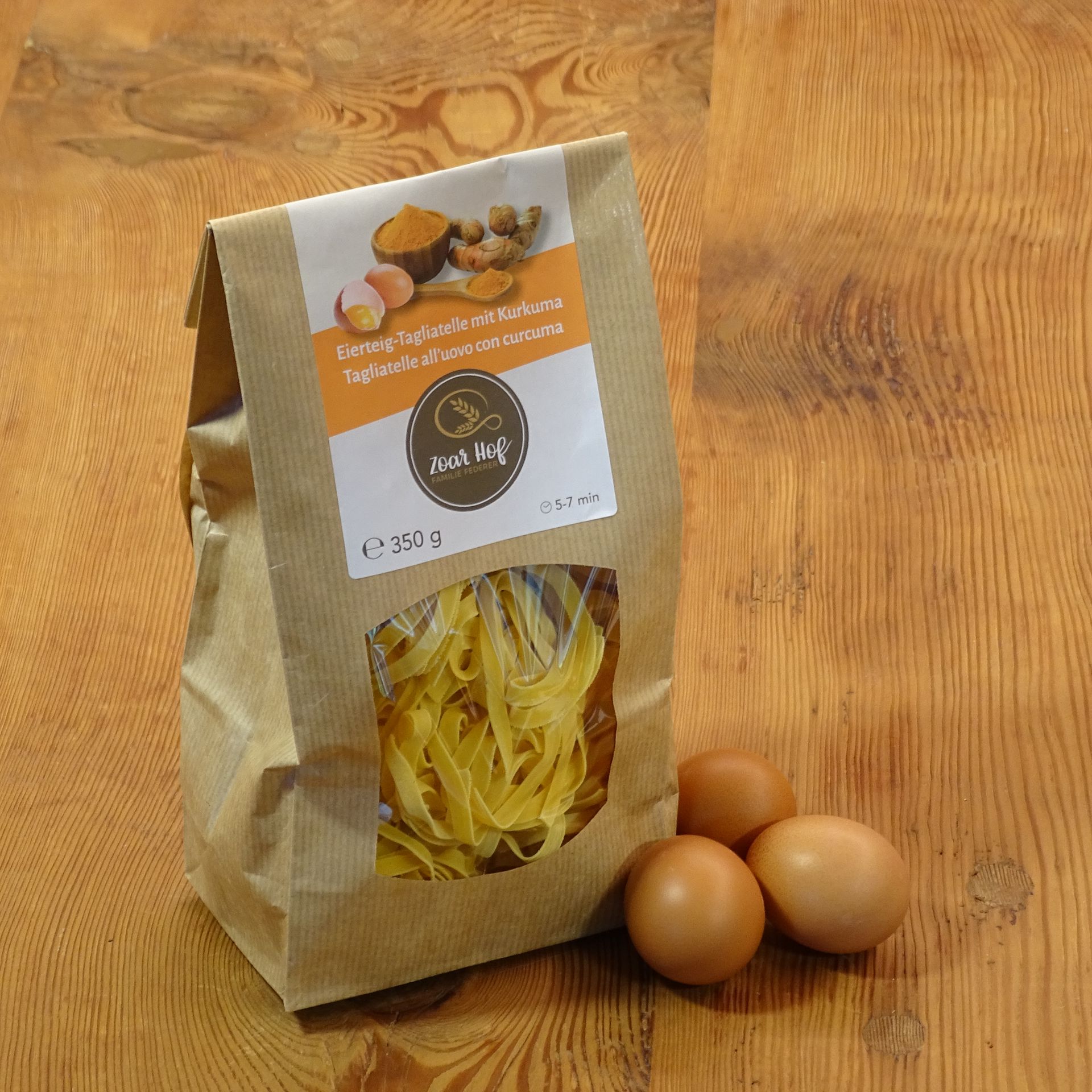 Eierteigtagliatelle Kurkuma